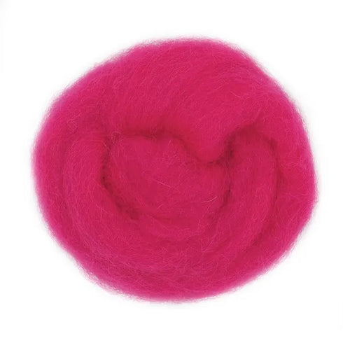 Hot Pink Colour Combed Wool